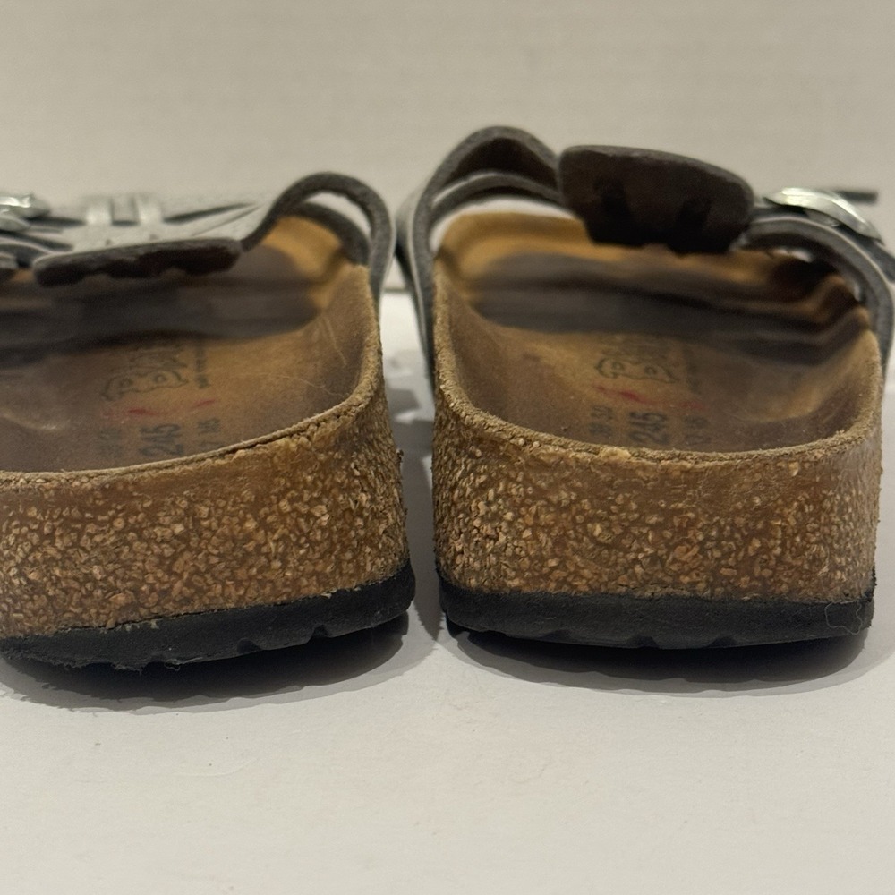 Birkie Birkenstock Florida 3 Strap Slip On Sandal Silver Women's 7-7.5 EU 38 - Picture 5 of 7